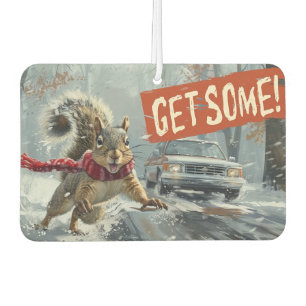 Funny Action Squirrel Air Freshener "Get Some"