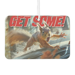 Funny Action Squirrel Air Freshener "Get Some"