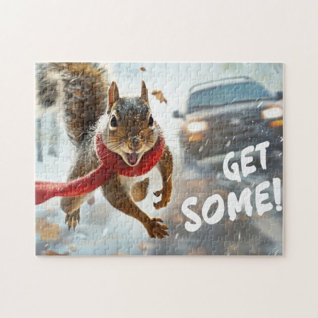 Funny Action Squirrel Jigsaw Puzzle "Get Some"			 (Horizontal)