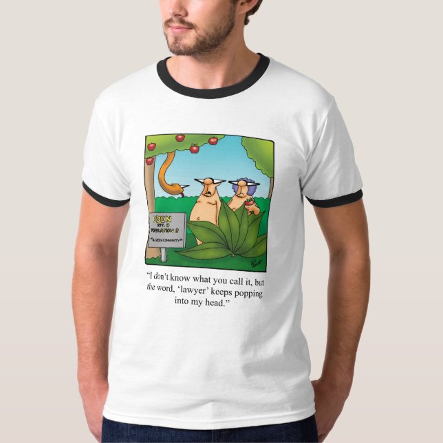 Funny Adam & Eve Humour Tee Shirt (Front)