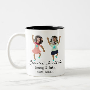 Funny Add Photo Customised Bride & Groom Wedding   Two-Tone Coffee Mug