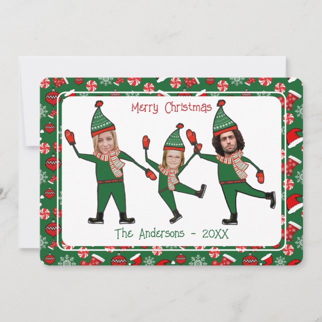 Funny Add Photo Elf Your Family Merry Christmas Holiday Card (Front)