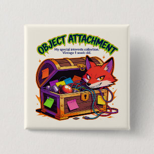 Funny ADHD Autism Meme Gift Object Attachement 15 Cm Square Badge