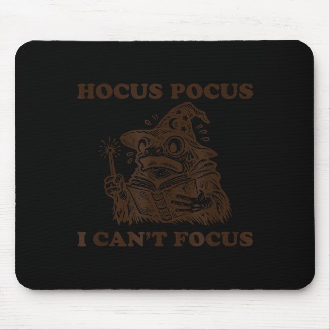 Funny adhd frog wizard - i can't focus  mouse pad (Front)