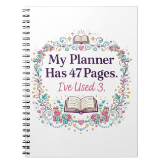 Funny ADHD Planner Addict Neurodivergent Humour Notebook