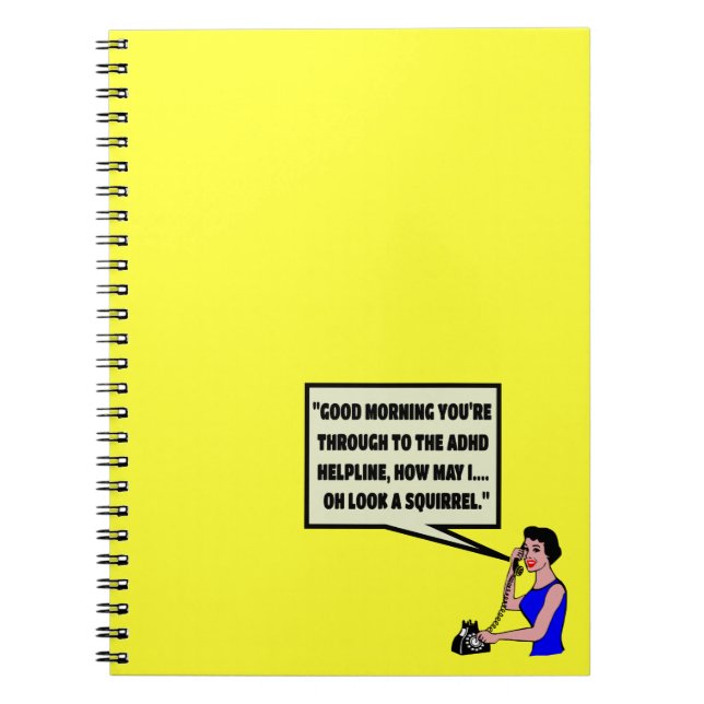Funny ADHD Spiral Notebook (Front)