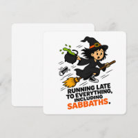 Funny ADHD Witch Running Late Halloween