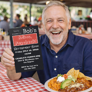 FUNNY Adios, Paycheck Dad Retirement Party  Invitation