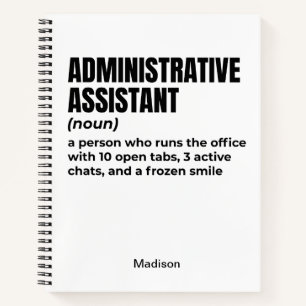 Funny Administrative Assistant Definition (B5) Notebook