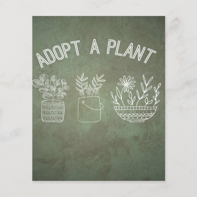 Funny Adopt A Plant Natural Flyer (Front)