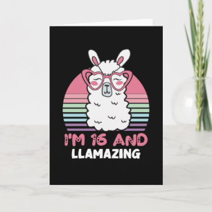 Funny Adorable Llama 16th Birthday Gift For Women Card