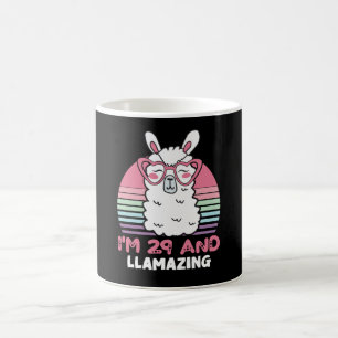Funny Adorable Llama 29th Birthday Gift For Women Coffee Mug