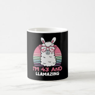 Funny Adorable Llama 43rd Birthday Gift For Women Coffee Mug