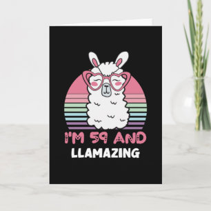 Funny Adorable Llama 59th Birthday Gift For Women Card