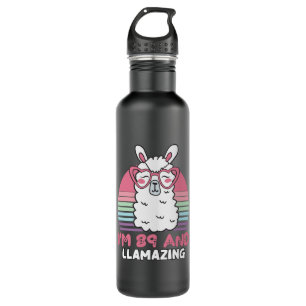 Funny Adorable Llama 89th Birthday Gift For Women 710 Ml Water Bottle