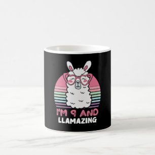 Funny Adorable Llama 9th Birthday Gift For Women Coffee Mug
