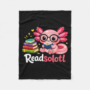 Funny adorable readsolotl book lovers librarian fleece blanket