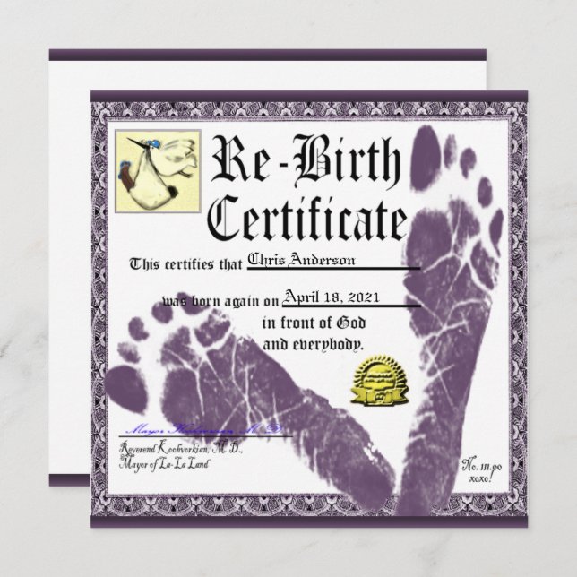 Funny adult birthday party invitations (Front/Back)