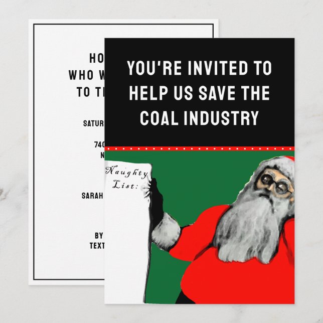 Funny Adult Christmas Holiday Party Invitation (Front/Back)