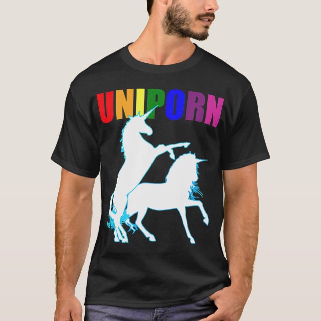 Funny Adult Gay Dirty Unicorn Inappropriate Naught T-Shirt (Front)