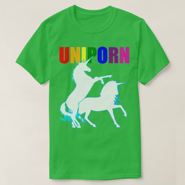 Funny Adult Gay Dirty Unicorn Inappropriate Naught T-Shirt (Design Front)