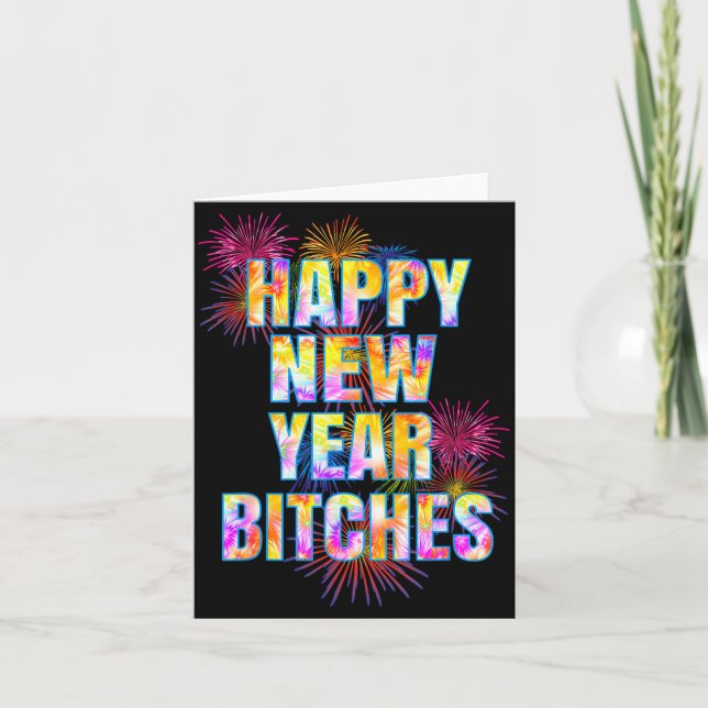 Funny Adult Gift Happy New Year Es Fireworks Party Card (Front)