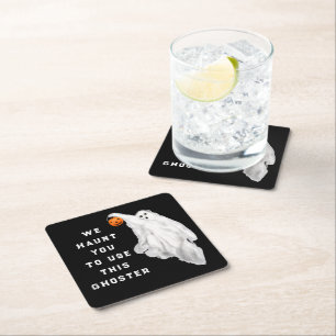 Funny Adult Halloween Party  Square Paper Coaster