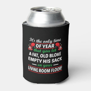 Funny Adult Joke On Santa Claus For Christmas Can Cooler