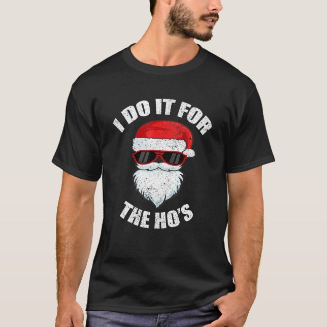 Funny Adult Naughty Christmas Dirty Pajama Ho Pj M T-Shirt (Front)