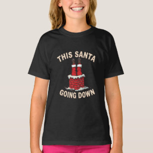 Funny Adult Santa Loves Going Down Christmas Humor T-Shirt