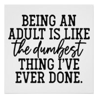 Funny Adult Text Wall Poster for Home or Office