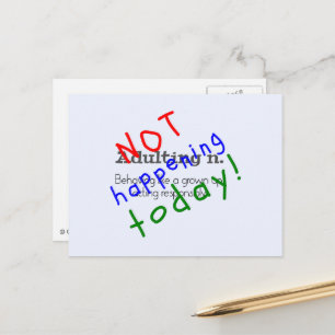 Funny adulting quote not today postcard
