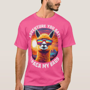 Funny Adventure You Say Alpaca My Bags Retro Llama T-Shirt