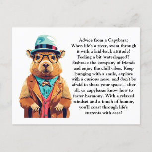 Funny Advice From A Capybara Postcard