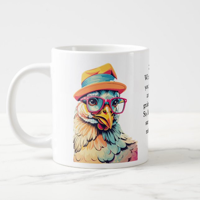 Funny Advice From A Chicken Large Coffee Mug (Left)