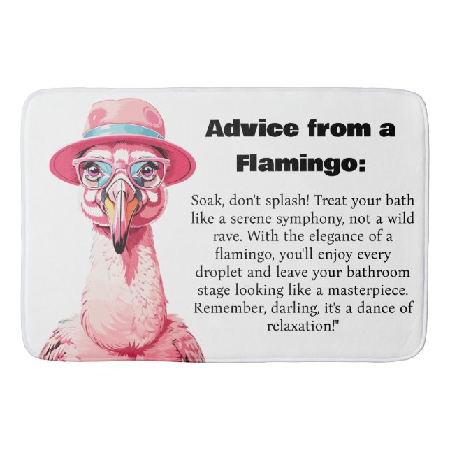 Funny Advice From A Flamingo Bath Mat (Front)