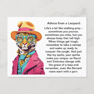 Funny Advice From A Leopard Postcard