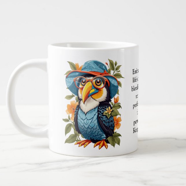 Funny Advice From A Toucan  Large Coffee Mug (Left)