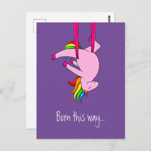 Funny Aerial Silks Unicorn Born This Way Postcard