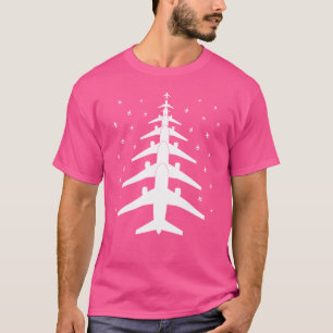 Funny Aeroplane Pilot Christmas Tree for Flying Av T-Shirt