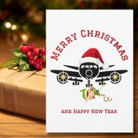 Funny Aeroplane Santa hat & Elf Custom Xmas Photo
