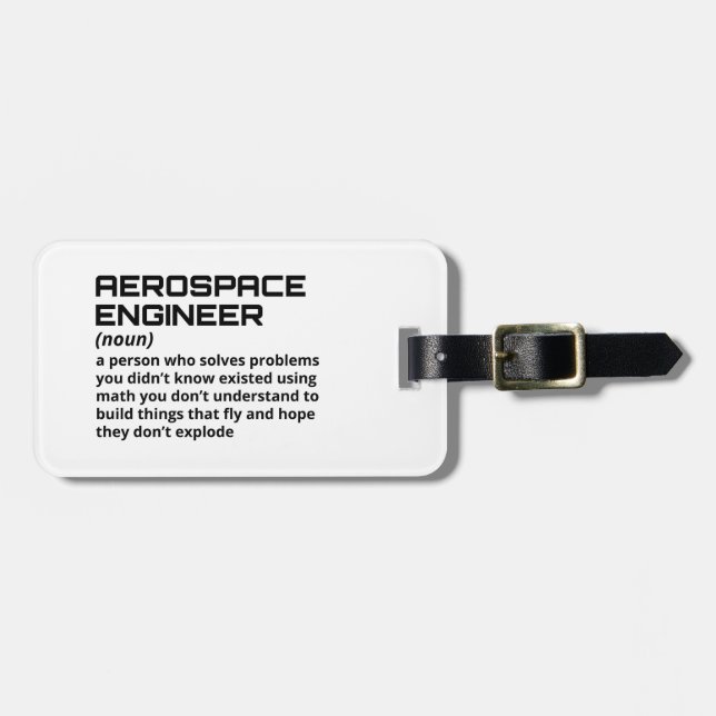 Funny Aerospace Engineer Definition Luggage Tag (Front Horizontal)