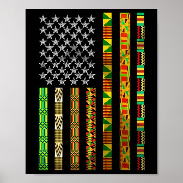 Funny African American Gift Cute Juneteenth Flag F Poster (Front)