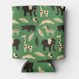 Funny African Animals Plants Vintage Can Cooler