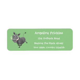 Funny african warthog pig cartoon illustration