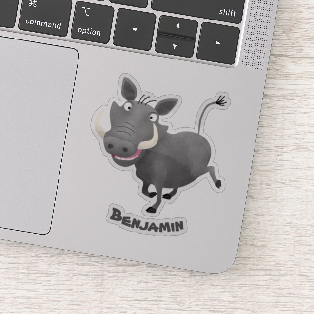 Funny african warthog pig cartoon illustration (Detail)