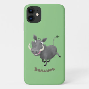 Funny african warthog pig cartoon illustration Case-Mate iPhone case