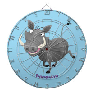 Funny african warthog pig cartoon illustration dartboard