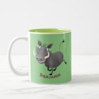 Funny african warthog pig cartoon illustration