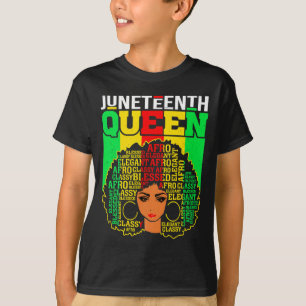 funny afro women melanin juneteenth black queen T-Shirt